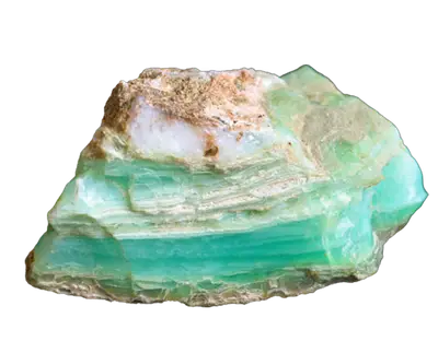 Chrysopras - Heilstein, Nahaufnahme einer typischen Probe