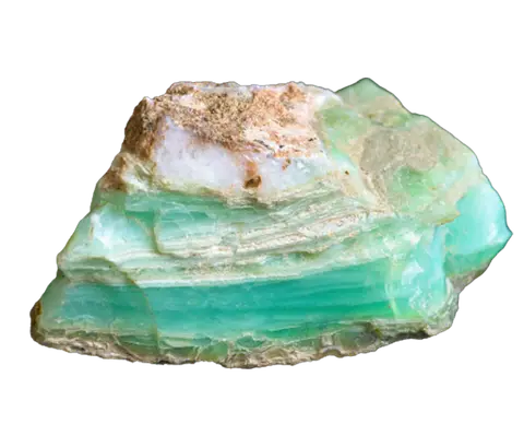 Chrysopras - Heilstein, Nahaufnahme einer typischen Probe