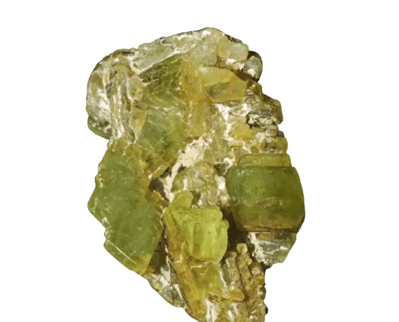 Peridot (Olivin) - Heilstein, Nahaufnahme einer typischen Probe